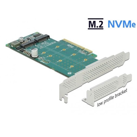 Delock 89045 Key M 2-port M.2 NVME PCIe x8 bővítőkártya