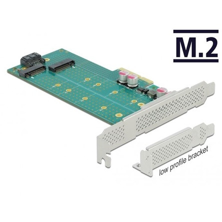 Delock 89047 Key B + Key M 1+1-port SATA3 M.2 M.2 NVME PCIe x4 bővítőkártya