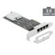 Delock RTL8125 2,5Gb/s PCIe x4 Quad RJ45 hálózati adapter low profile