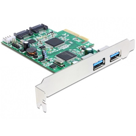 Delock ADA Delock 89359 PCI Express kártya > 2 x külső USB 3.0 2 x belső SATA 6Gb/s