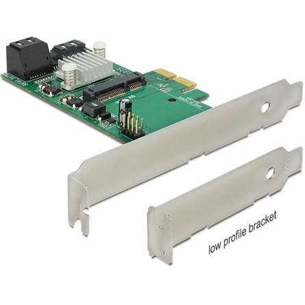 Delock PCI Express-kártya > Hibrid 3 x belső SATA 6 Gb/s + 1 x belső mSATA