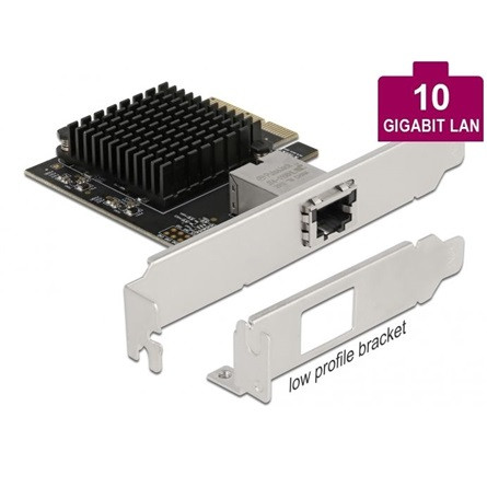 Delock AQC107 10Gb/s PCIe x4 RJ45 hálózati adapter low profile