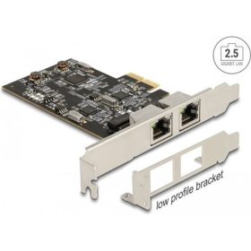   Delock i225 2,5Gb/s PCIe x2 Dual RJ45 hálózati adapter low profile