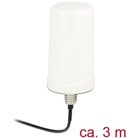 Delock WLAN Antenna RP-SMA 802.11 ac/a/h/b/g/n 0 dBi 3 m ULA100 egyirányű, fehér, kültéri