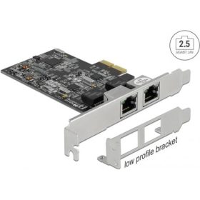   Delock RTL8125 2,5Gb/s PCIe x2 Dual RJ45 hálózati adapter low profile