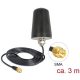 Delock LoRa Antenna 868 MHz SMA Plug 0 dBi omnidirectional (RG-174, 3 m) roof mount outdoor black