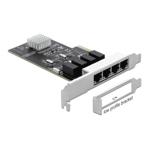 Delock Vezérlőkártya - 89567 (PCI Express kártya > 4 x Gigabit LAN)