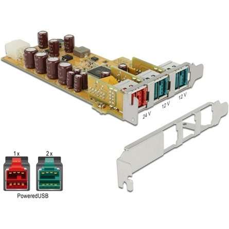 Delock PoweredUSB PCI Express Card > 1 x 24 V + 2 x 12 V