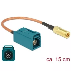  Delock FAKRA Z -> SMB F/M antenna kábel 0.15m réz RG-316