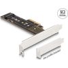 Delock PCI Express x4-kártya - 1 x belső NVMe M.2 Key M 110 mm - alacsony profilú formatényező