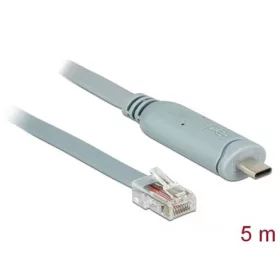   Delock USB-C -> Serial RS-232 RJ45 M/M adatkábel 5m szürke