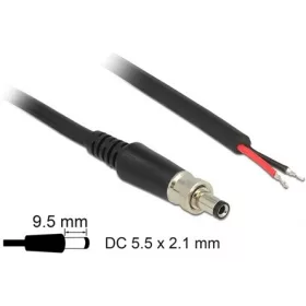   Delock DC 5,5x2,1mm -> nyitott vezeték M/M tápkábel 0.95m fekete
