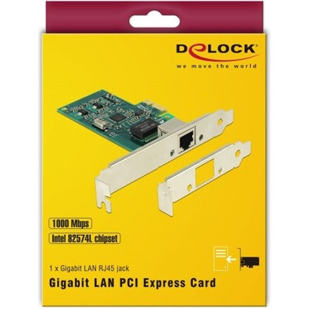 Delock 1Gb/s PCIe x1 RJ45 hálózati adapter