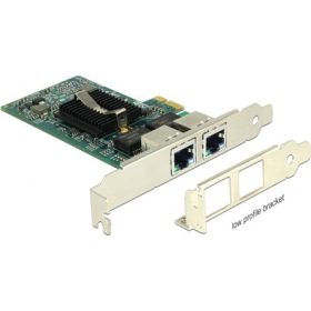   Delock 1Gb/s PCIe x1 Dual RJ45 hálózati adapter low profile