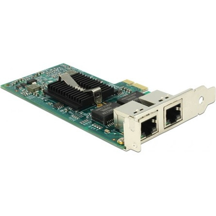 Delock 1Gb/s PCIe x1 Dual RJ45 hálózati adapter low profile