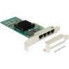 Delock i350 1Gb/s PCIe x4 Quad RJ45 hálózati adapter low profile