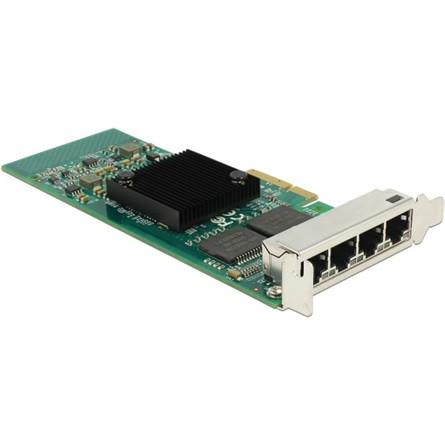 Delock i350 1Gb/s PCIe x4 Quad RJ45 hálózati adapter low profile