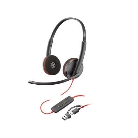 HP Poly Blackwire 3220 Stereo fejhallgató headset fekete