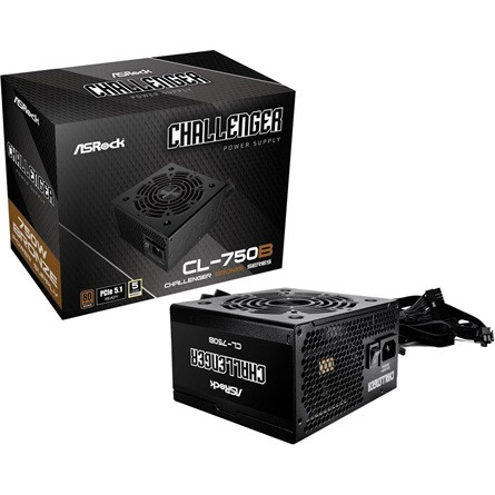 ASRock Challenger CL-750B 750W 80 PLUS BRONZE tápegység, fekete