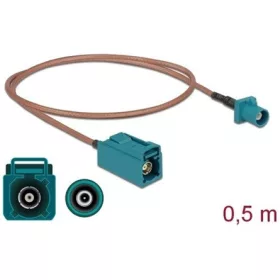   Delock FAKRA Z -> FAKRA Z M/F antenna kábel 0.5m réz RG-316