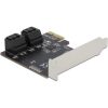 Delock 90010 4-port SATA3 PCIe x1 bővítőkártya szürke