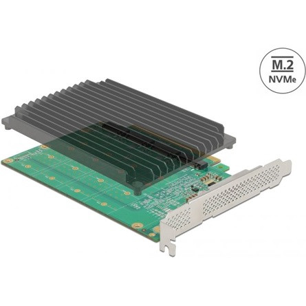 Delock 90054 4-port M.2 NVME PCIe x16 bővítőkártya szürke