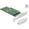 Delock PCI Express 4.0 x16 kártya - 4 x belső NVMe M.2 Key M 110 mm - elágazás - alacsony profilú formatényező