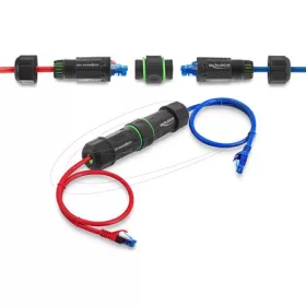   Delock Kábel csatlakoztató RJ45 anya - RJ45 anya Cat.6 M16 cérnával IP68 por és vízhatlan