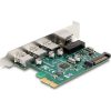 Delock PCI Express x1 Kártya - 3 x USB 5 Gbps A-típusú anya + 1 x Gigabit LAN