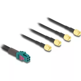   Delock Mini FAKRA Z -> 4db SMA F/M adatkábel 0.2m fekete A-Type