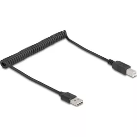   Delock tekercselt kábel EASY-USB 2.0 Type-A apa USB Type-B apa 0,5 m - 0,8 m fekete