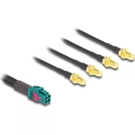   Delock Mini FAKRA Z -> 4db SMA F/F adatkábel 0.2m fekete B-Type