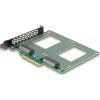 Delock PCI Express 4.0 x8 kártya - 2 x belső U.2 NVMe SFF-8639 - elágazás (H x Sz 144 x 122 mm)