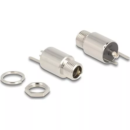 Delock DC csatlakozó anya 5,5 x 2,1 mm-es forrasztott foglalatfej verzióval - kerek 20 V / 9 A