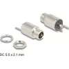 Delock DC csatlakozó anya 5,5 x 2,1 mm-es forrasztott foglalatfej verzióval - kerek 20 V / 10 A