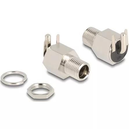 Delock DC csatlakozó anya 5,5 x 2,1 mm-es forrasztott foglalatfej verzióval ívelt - Hexagon 20 V / 10 A