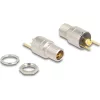Delock DC csatlakozó anya 5,5 x 2,5 mm-es forrasztott foglalatfej verzióval - kerek 20 V / 15 A