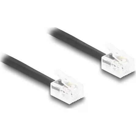 Delock Telefon csavart kábel RJ11 apa - RJ11 apa fekete színű 1 m