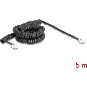   Delock Telefon csavart kábel RJ11 apa - RJ11 apa fekete színű 5 m