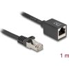 Delock Hálózat bővítő kábel RJ45 apa - RJ45 anya Cat.6A S/FTP 1 m fekete