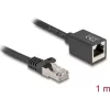 Delock Hálózat bővítő kábel RJ45 apa - RJ45 anya Cat.6A S/FTP 1 m fekete