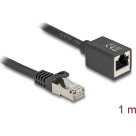   Delock Hálózat bővítő kábel RJ45 apa - RJ45 anya Cat.6A S/FTP 1 m fekete