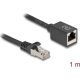 Delock Hálózat bővítő kábel RJ45 apa - RJ45 anya Cat.6A S/FTP 1 m fekete