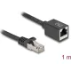 Delock Hálózat bővítő kábel RJ45 apa - RJ45 anya Cat.6A S/FTP 1 m fekete
