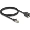 Delock Hálózat bővítő kábel RJ45 apa - RJ45 anya Cat.6A S/FTP 1 m fekete