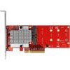 Delock PCI Express x8 kártya - 2 x belső NVMe M.2 M-kulcs - alacsony profilú formatényező