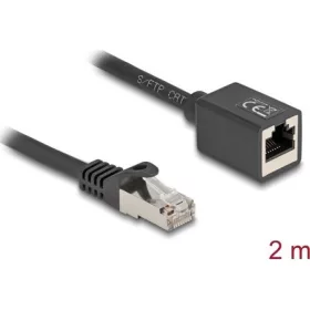   Delock Hálózat bővítő kábel RJ45 apa - RJ45 anya Cat.6A S/FTP 2 m fekete