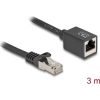 Delock Hálózat bővítő kábel RJ45 apa - RJ45 anya Cat.6A S/FTP 3 m fekete