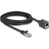 Delock Hálózat bővítő kábel RJ45 apa - RJ45 anya Cat.6A S/FTP 3 m fekete