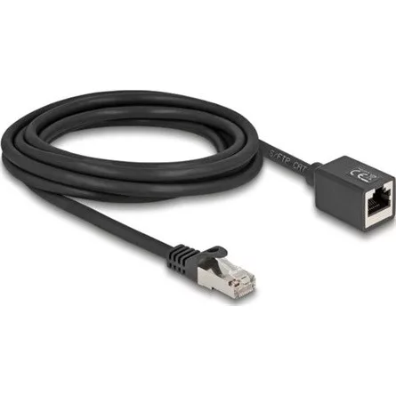 Delock Hálózat bővítő kábel RJ45 apa - RJ45 anya Cat.6A S/FTP 3 m fekete
